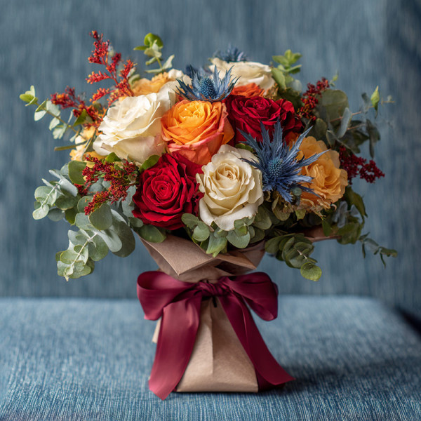Autumn Flame Whispers — A Rose & Berry Ode to Fall​