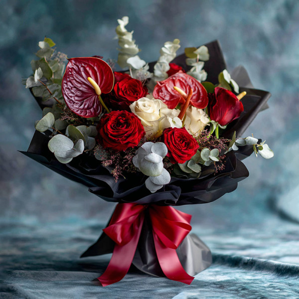 Scarlet Brand — Red Roses & Anthuriums' Eternal Oath