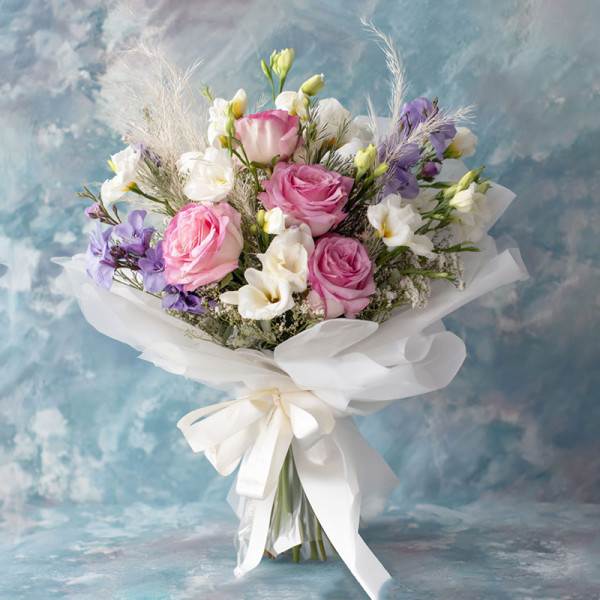 Misty Camellia — A Morning Ode of Roses & Eustoma​​