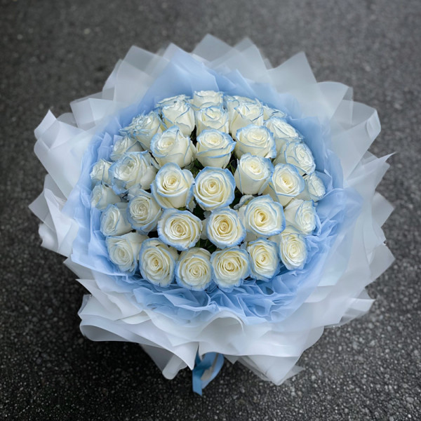 「雪吻冰藍」— 凝眸初雪的冬日詩​